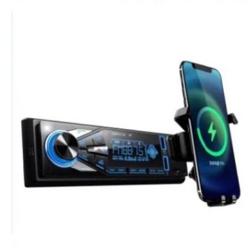 Poste Radio Voiture Lecteur MP3 avec support pour téléphone -Bluetooth-USB SD