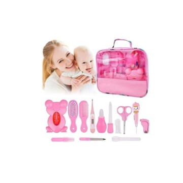 Kit de brosse de toilettage pour nouveau-né - 13 pièces - Rose