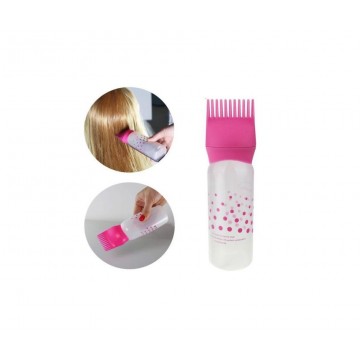 Bouteille avec Peigne en Plastique pour Teinture des Cheveux - Rose