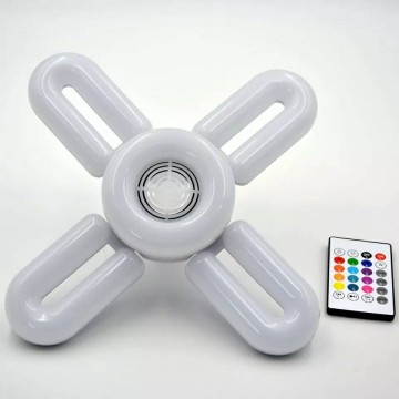 Ampoule RGB pliante haut-parleur Bluetooth, télécommande