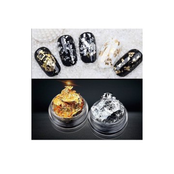 Deux boite Feuille fine d'Or et argent - pour la décoration - Tendances accessoires de manucure